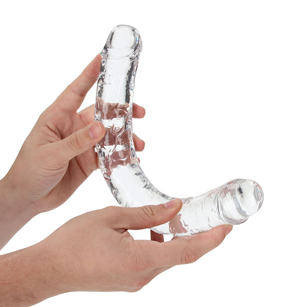 RealRock Crystal Clear Double Dong 13 in. Dual-Ended Dildo Clear