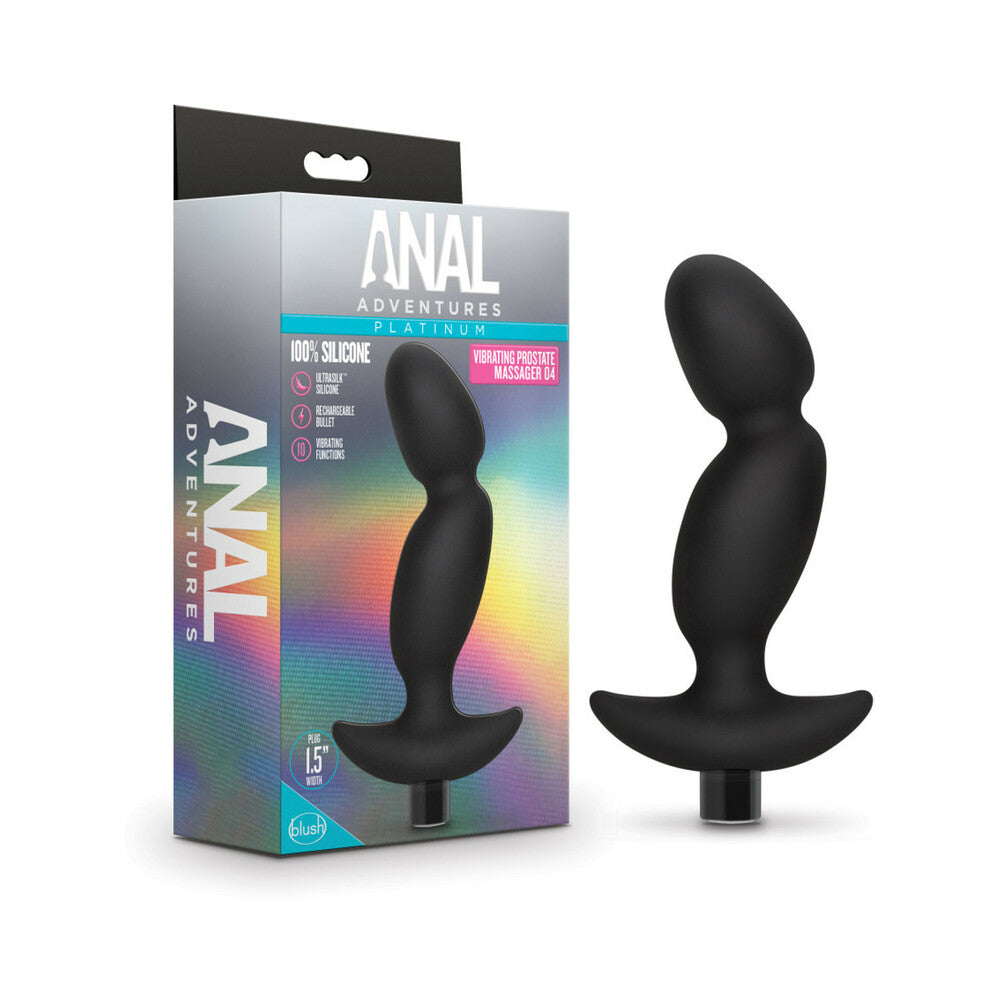 Anal Adventures Platinum Silicone Rechargeable Vibrating Prostate Massager 04 - Fantasies Boutique