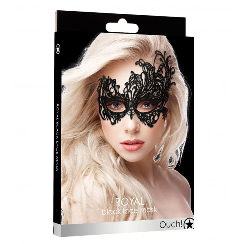 Ouch! Royal Lace Eye Mask Black - Fantasies Boutique