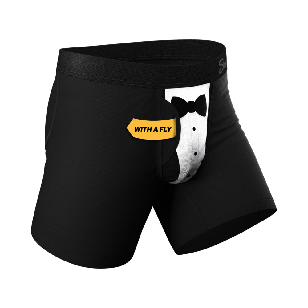 Shinesty The 009 Black Tuxedo Ball Hammock Pouch Underwear with Fly L