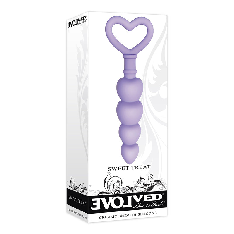 Evolved Sweet Treat Heart-Shaped Beaded Silicone Anal Plug Light Purple - Fantasies Boutique