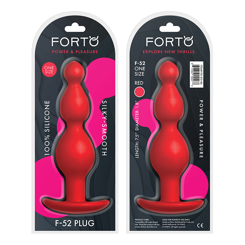 Forto F-52 Cone Beads Silicone Anal Plug Red - Fantasies Boutique