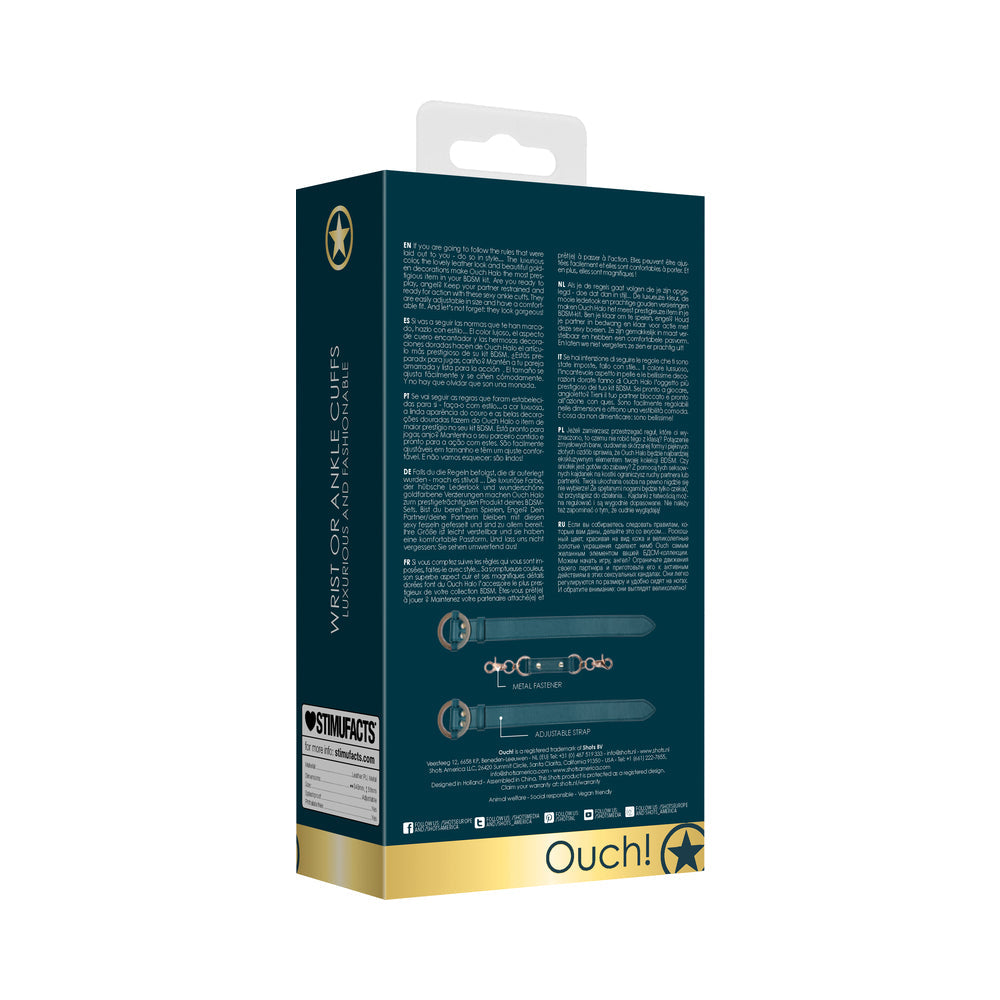 Ouch! Halo Adjustable Ringed Wrist or Ankle Cuffs Green - Fantasies Boutique