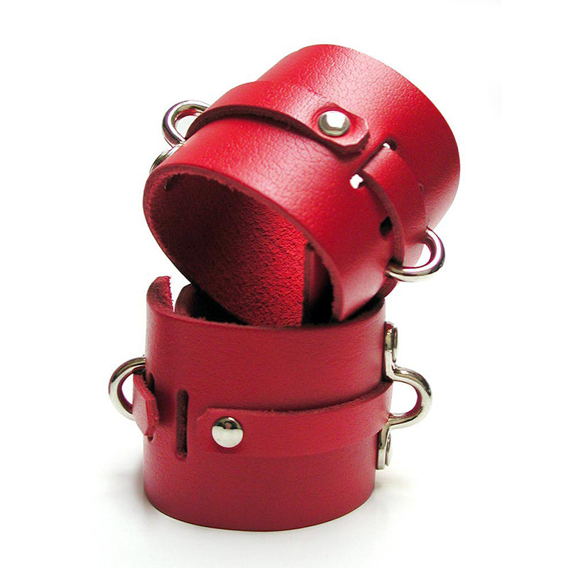 Kinklab Bondage Basics Ankle Cuffs - Red - Fantasies Boutique