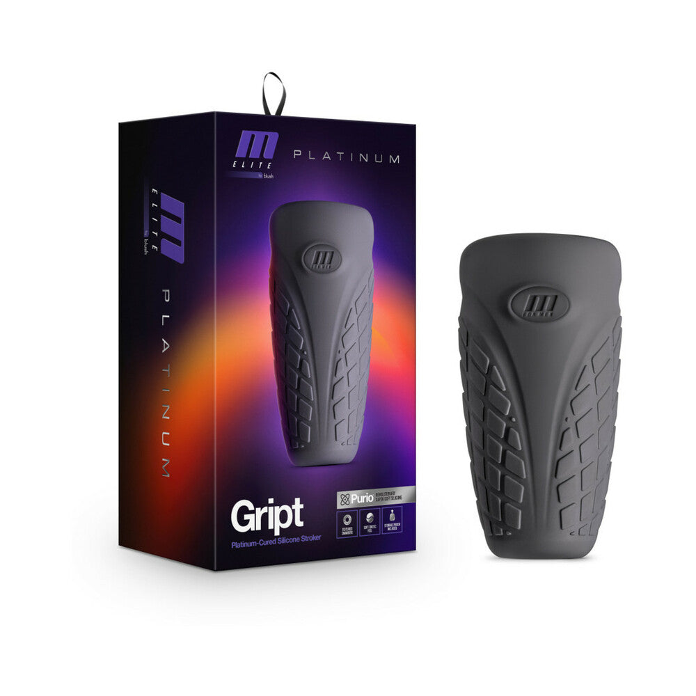 Blush M Elite Platinum Gript Silicone Stroker Black - Fantasies Boutique
