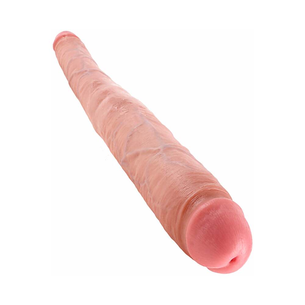 King Cock 16 in. Tapered Double Dildo Realistic Beige - Fantasies Boutique