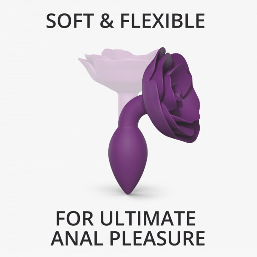 Love to Love Open Roses Silicone Anal Plug Purple Rain S - Fantasies Boutique