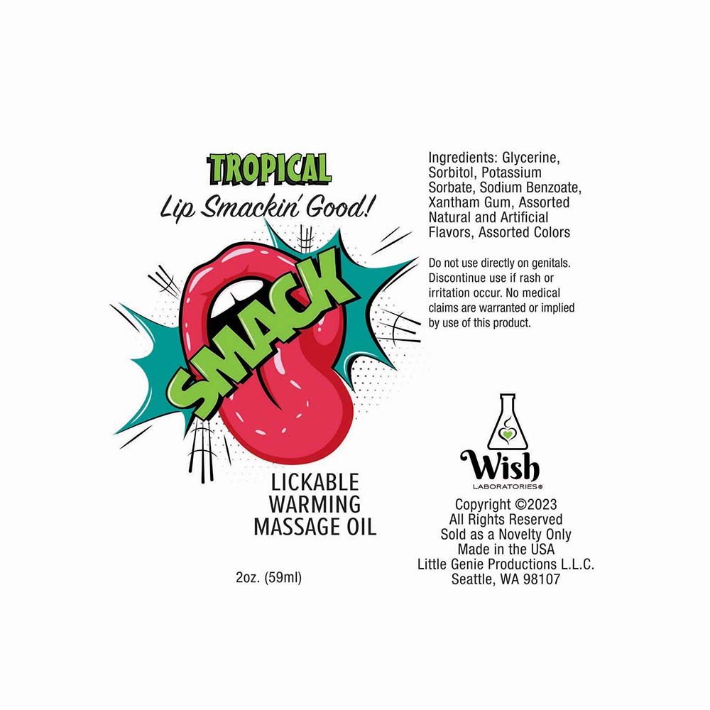 Smack Lickable Massage Oil Tropical 2 oz. - Fantasies Boutique