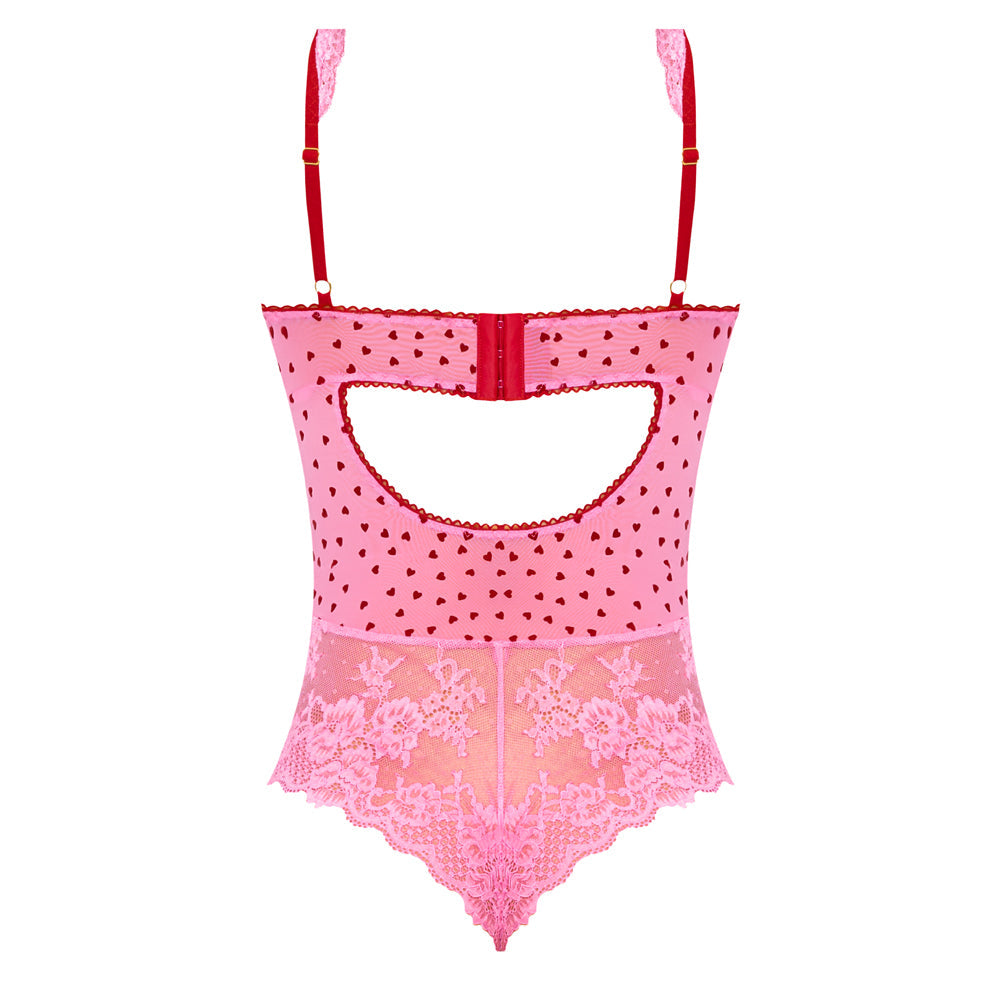 Magic Silk Tickled Pink Balconette Teddy Pink S/M - Fantasies Boutique