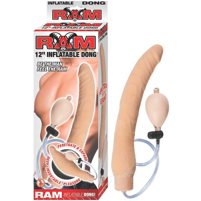 Ram 12in. Inflatable Dong (White) - Fantasies Boutique