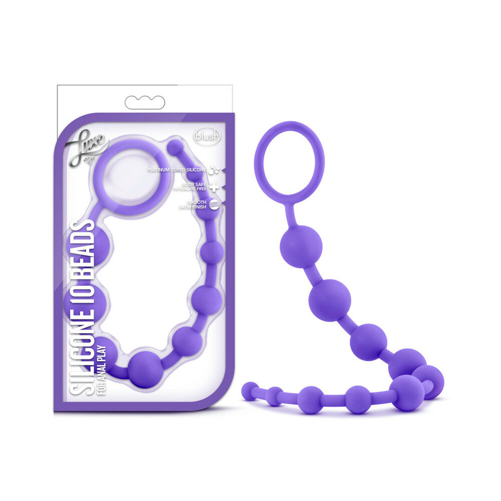Blush Luxe Silicone 10 Beads for Anal Play Purple - Fantasies Boutique