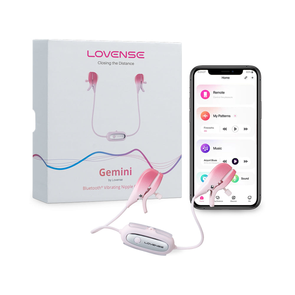 Lovense Gemini Bluetooth Rechargeable Vibrating Nipple Clamps - Fantasies Boutique