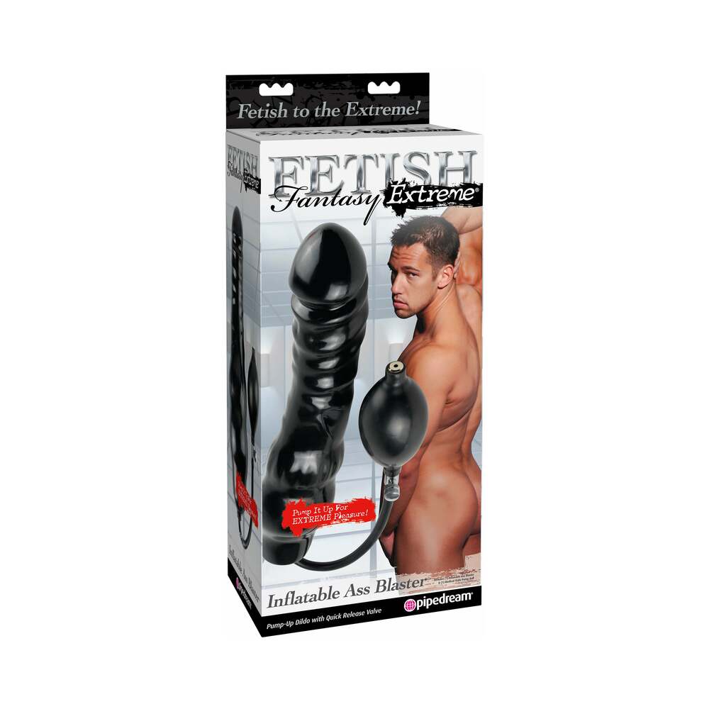 Fetish Fantasy Extreme Inflatable Ass Blaster 11 in. Inflating Dildo Black - Fantasies Boutique