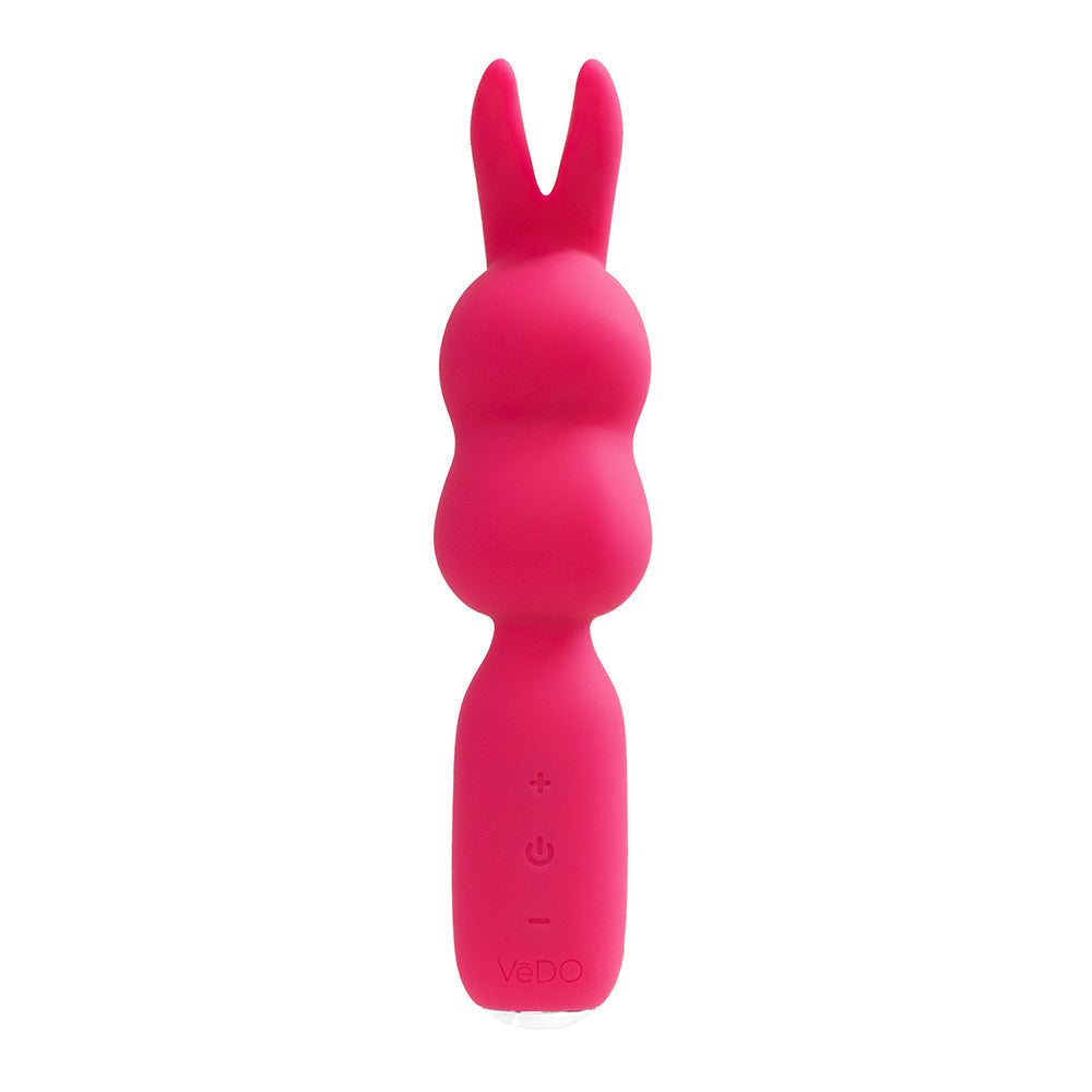 VeDO Hopper Bunny Rechargeable Silicone Mini Wand Vibrator Pink - Fantasies Boutique