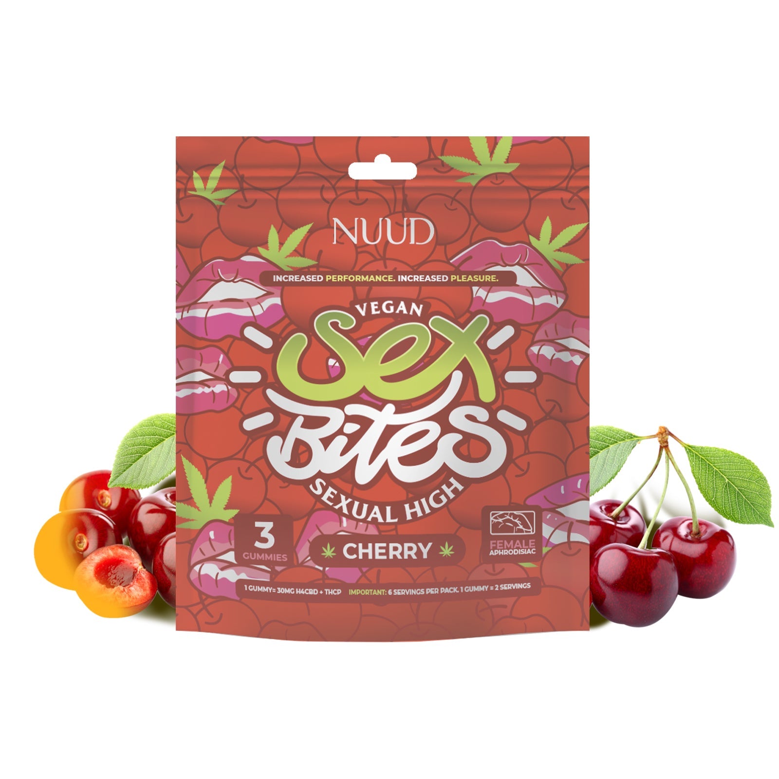 NUUD Sex Bites Female Aphrodisiac Gummies Cherry - Fantasies Boutique
