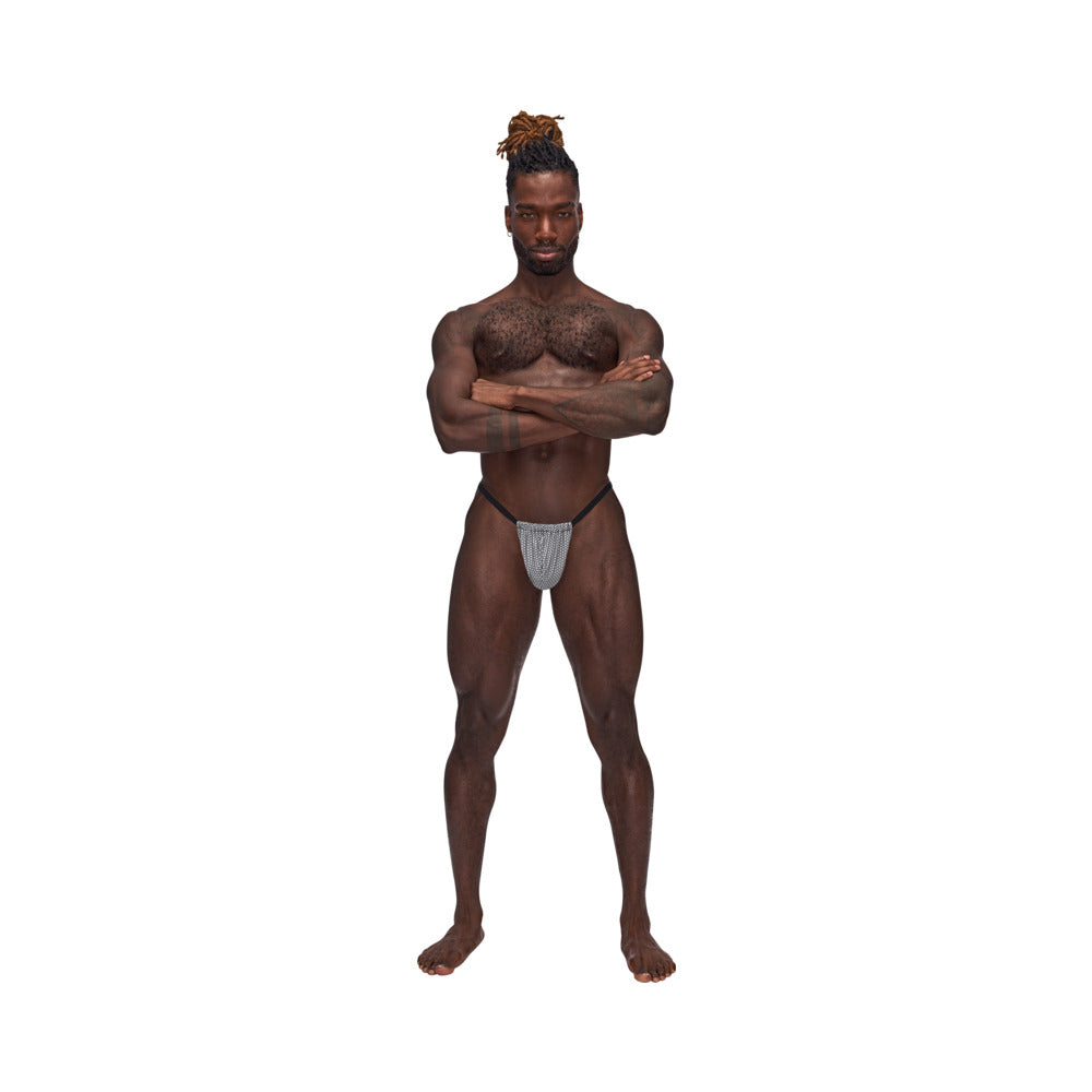 Male Power Sexagon Posing Strap Gray O/S