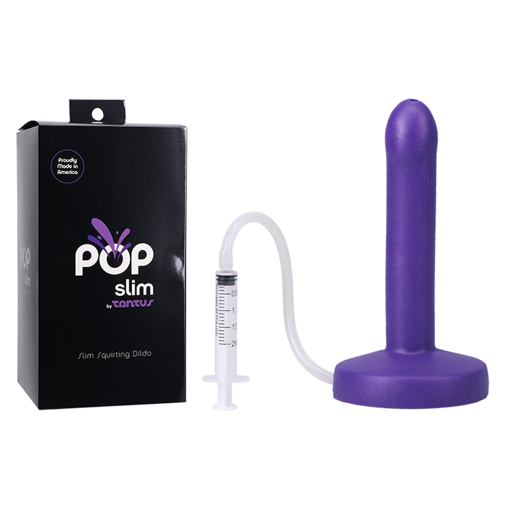 Tantus POP Slim Squrting Dildo Indiglow - Fantasies Boutique