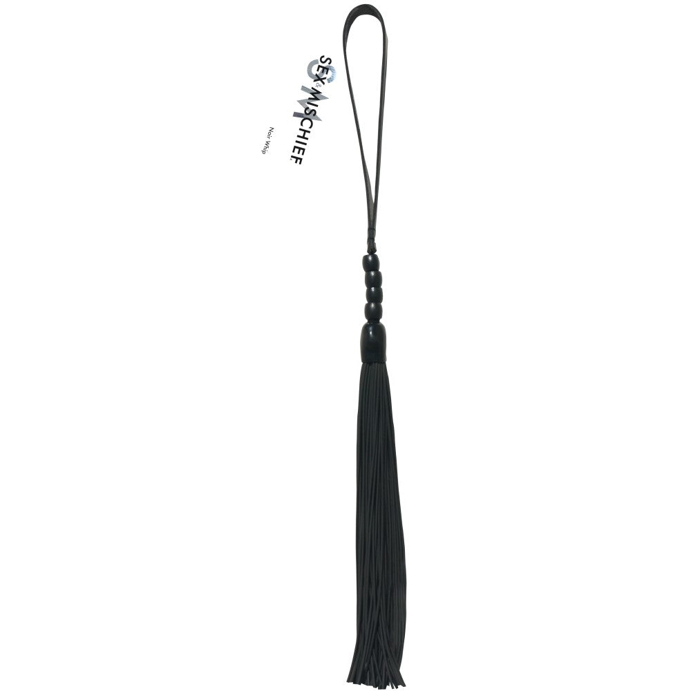 Sportsheets Sex & Mischief Noir Whip 16 in. Beaded Flogger - Fantasies Boutique
