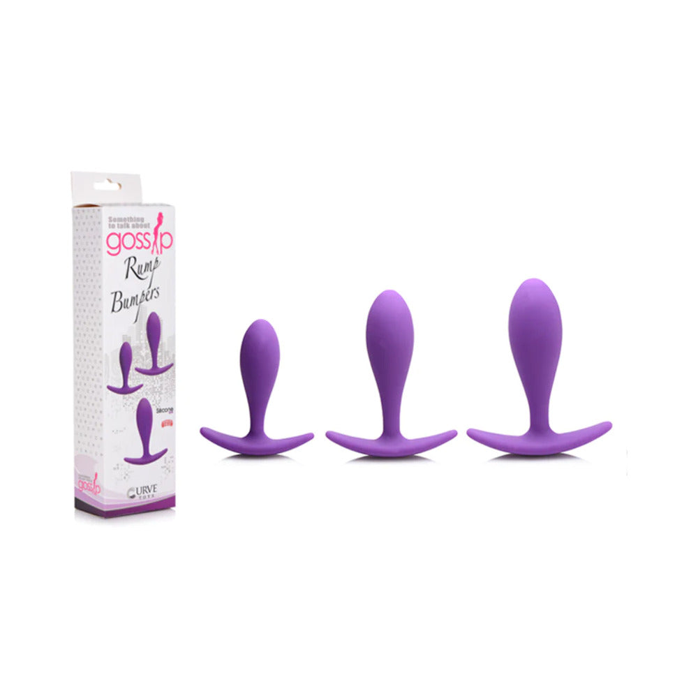 Gossip Rump Bumpers 3-Piece Silicone Anal Plug Training Set Violet - Fantasies Boutique