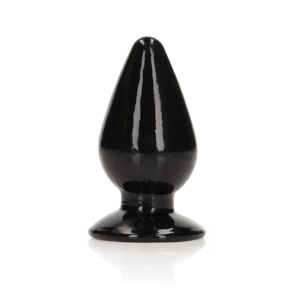 RealRock Crystal Clear 3.5 in. Anal Plug Black - Fantasies Boutique