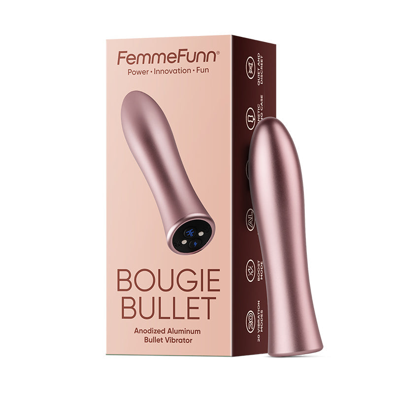 FemmeFunn Bougie Bullet Rechargeable Aluminum Vibrator Rose Gold - Fantasies Boutique