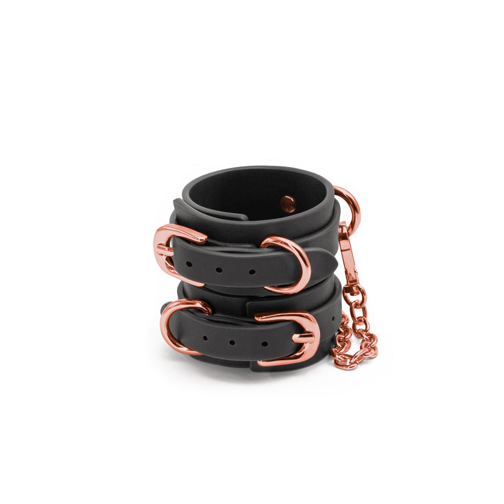Bondage Couture Wrist Cuffs Black - Fantasies Boutique