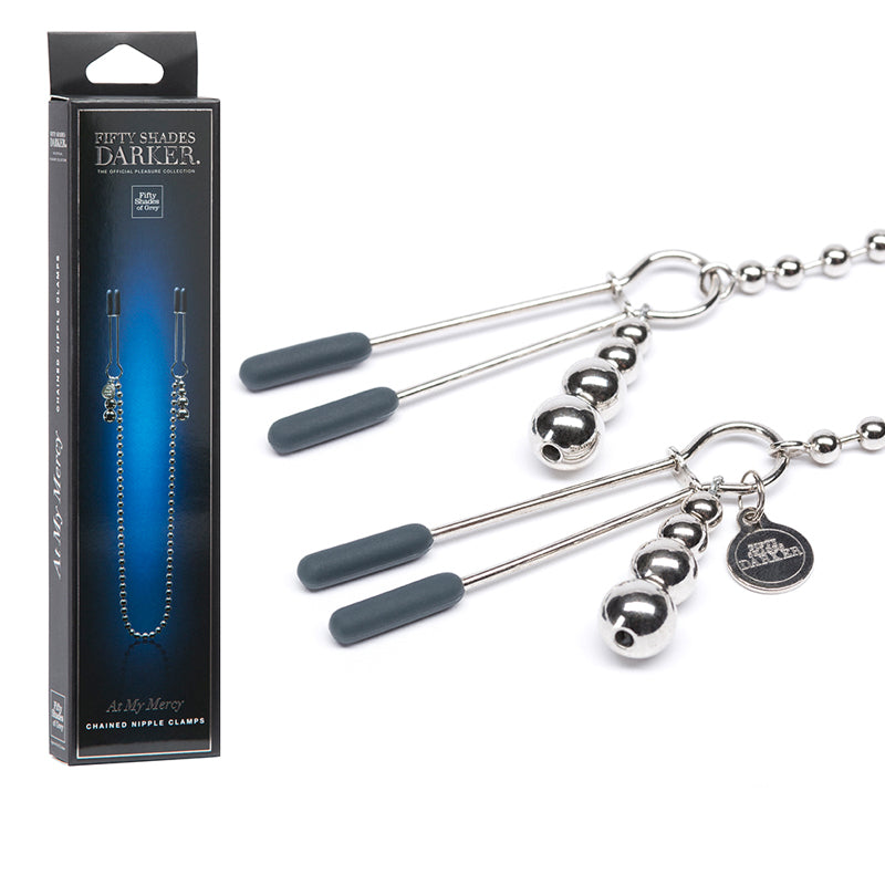 Fifty Shades Darker At My Mercy Beaded Chain Nipple Clamps - Fantasies Boutique