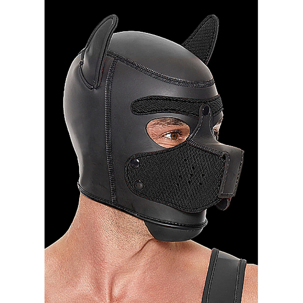 Ouch! Puppy Play Neoprene Puppy Hood Black - Fantasies Boutique