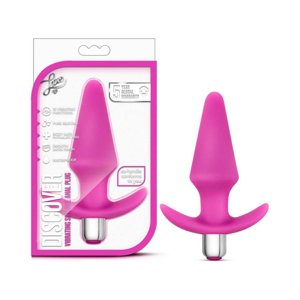 Luxe Discover Vibrating Silicone Anal Plug Pink - Fantasies Boutique