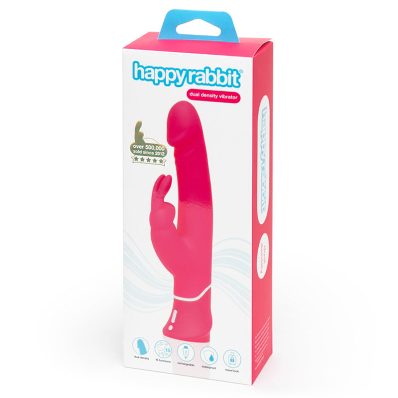 Happy Rabbit Dual Density Rechargeable Silicone Rabbit Vibrator Pink - Fantasies Boutique