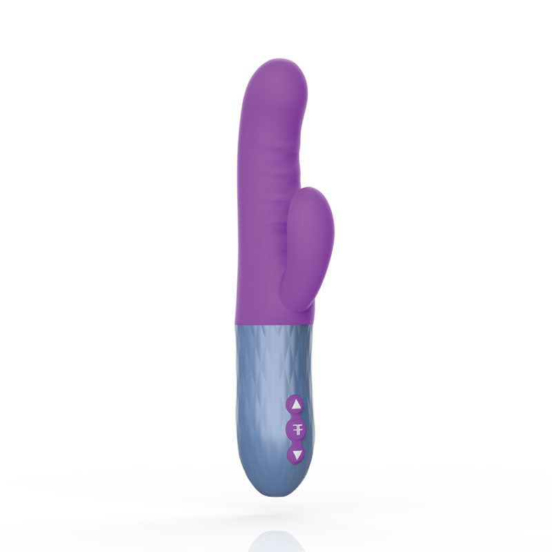 FemmeFunn Essenza Rechargeable Silicone Dual Stimulation Thrusting Vibrator Purple - Fantasies Boutique