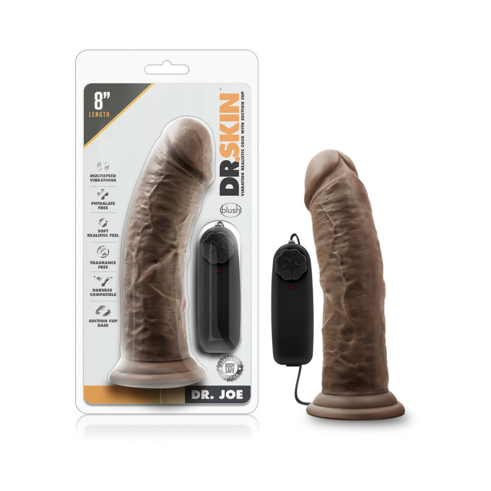 Dr. Skin Dr. Joe Realistic 8 in. Vibrating Dildo Brown - Fantasies Boutique