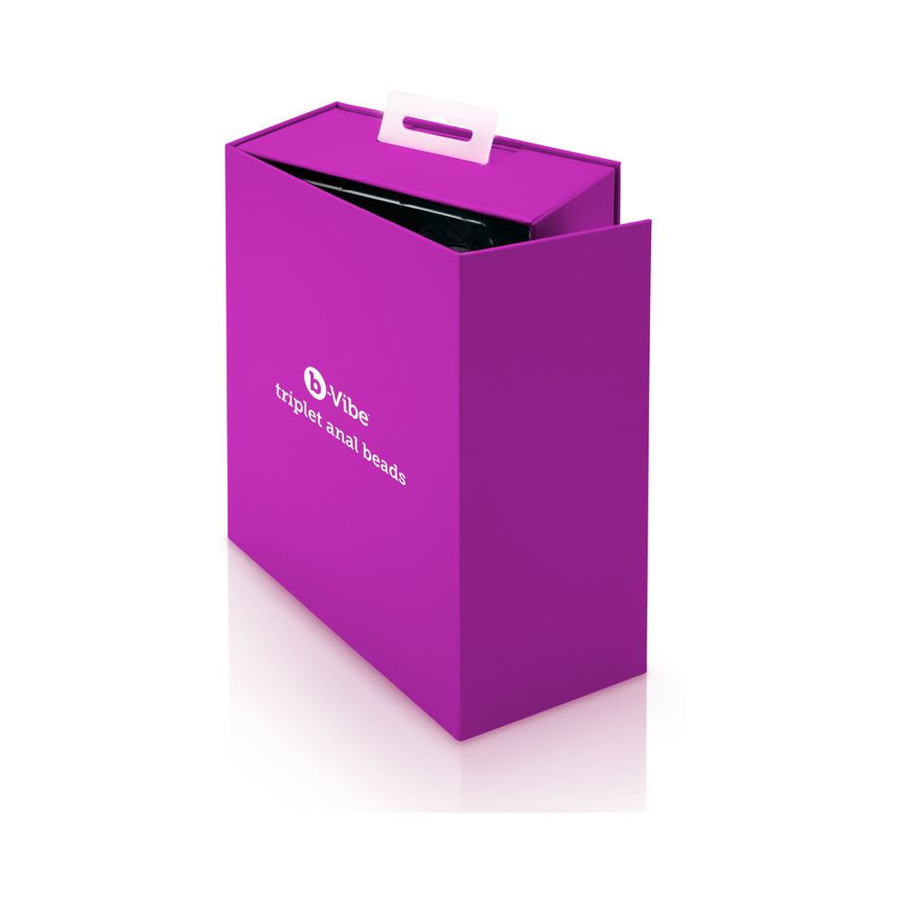 b-Vibe Triplet Rechargeable Remote-Controlled Vibrating Anal Beads Plug Fuchsia - Fantasies Boutique