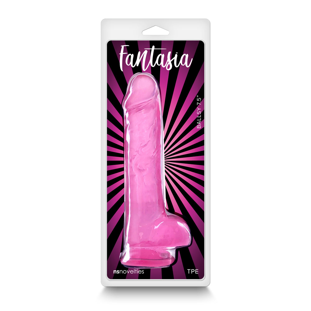 Fantasia Ballsy 7.5 in. Jelly Dildo Pink - Fantasies Boutique