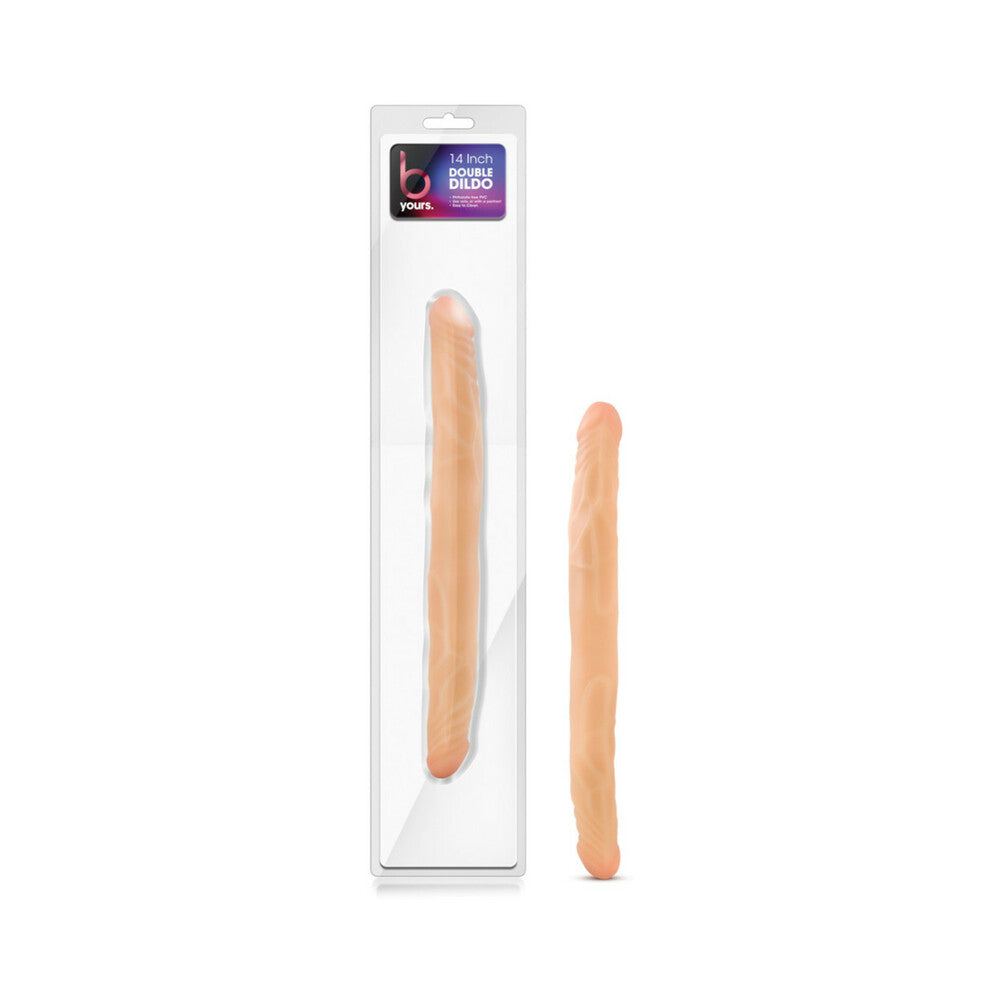 Blush B Yours 14 in. Double Dildo Beige - Fantasies Boutique