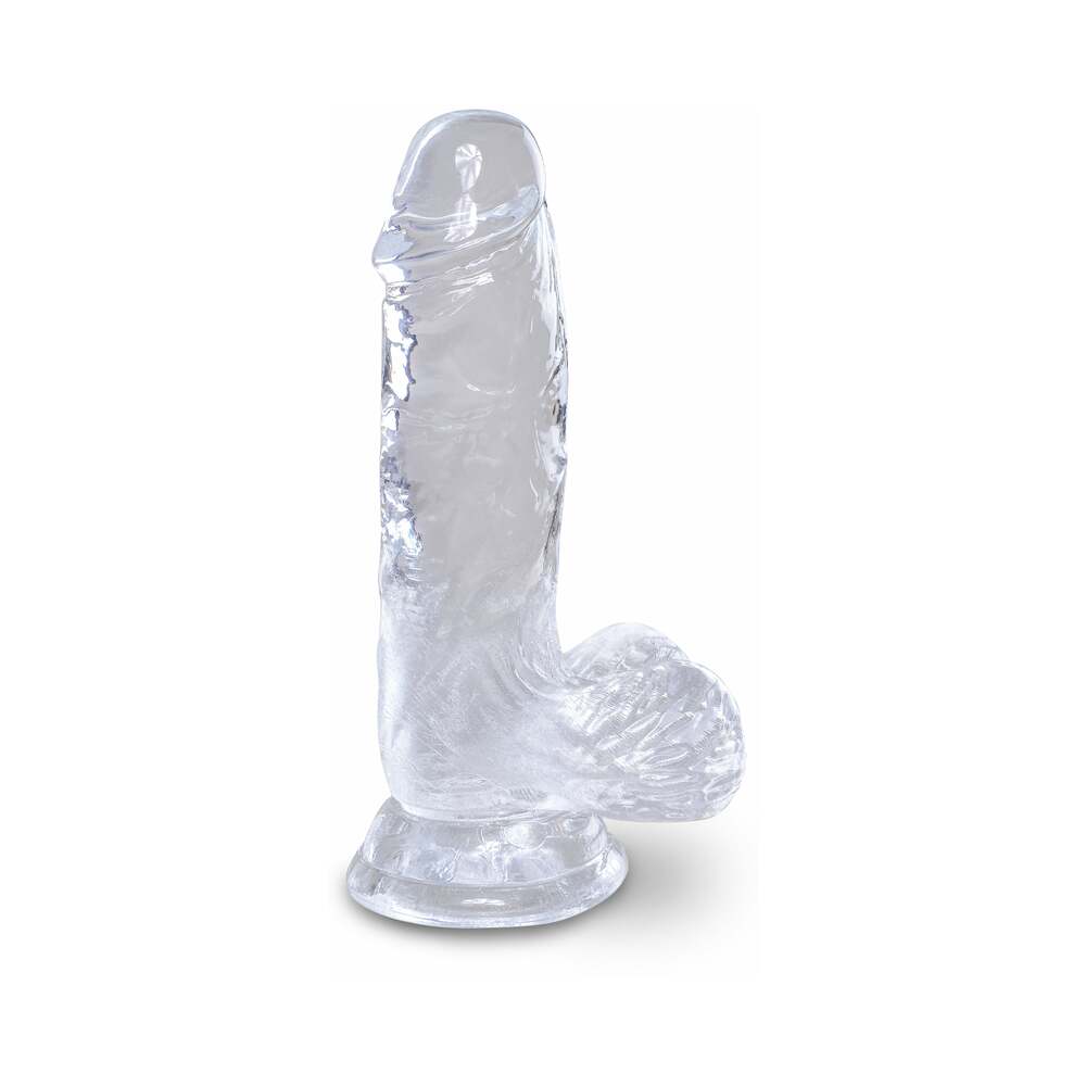 King Cock Clear 5 in. Cock With Balls Realistic Suction Cup Dildo - Fantasies Boutique