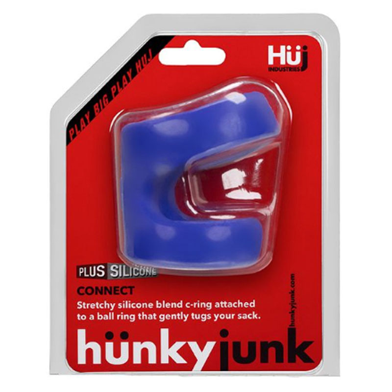 Hunkyjunk CONNECT cock ring/balltugger cobalt - Fantasies Boutique