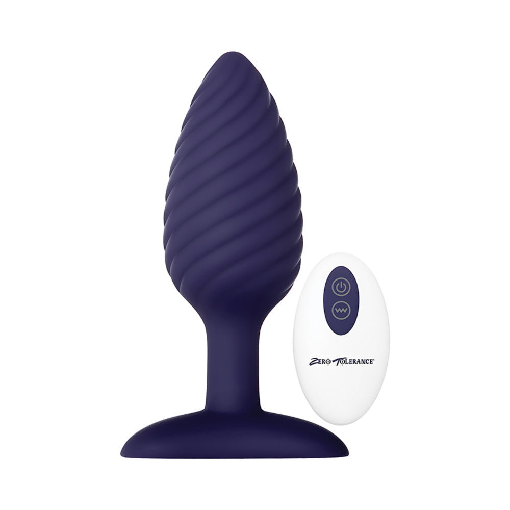 Zero Tolerance Wicked Twister Textured Vibrating Silicone Anal Plug Purple - Fantasies Boutique