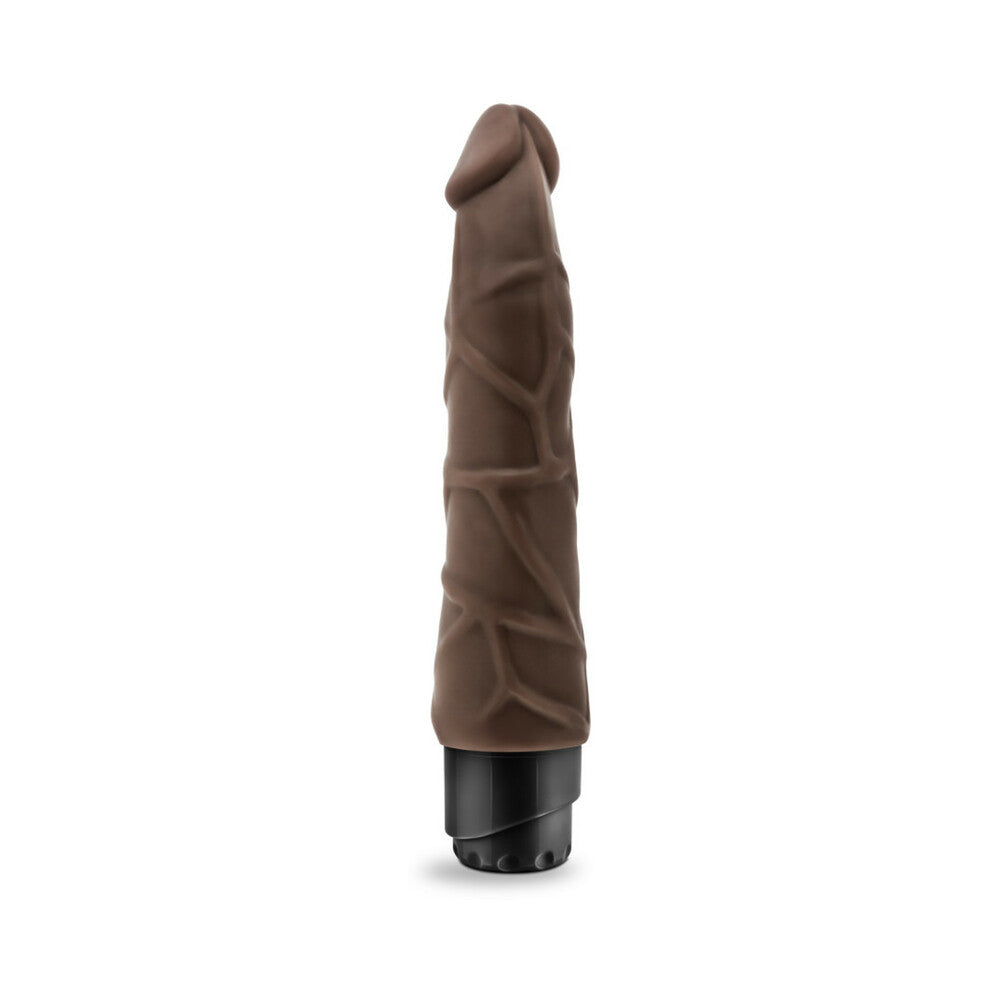 Dr. Skin Vibe 1 Realistic 9 in. Vibrating Dildo Brown - Fantasies Boutique