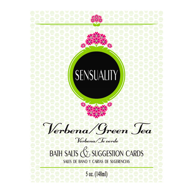Sensuality Bath Salts & Suggestion Cards - Verbena/Green Tea - Fantasies Boutique