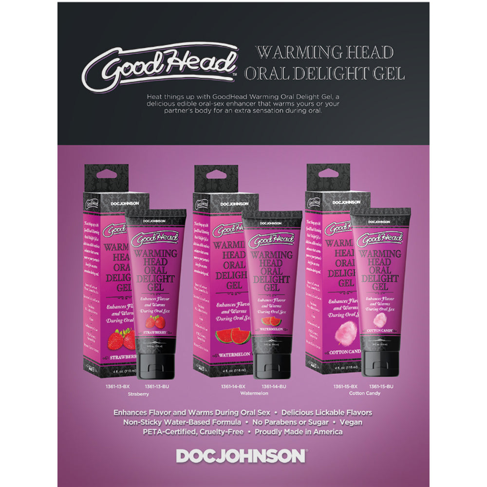 GoodHead Warming Head Oral Delight Gel Watermelon 4 oz. Bulk
