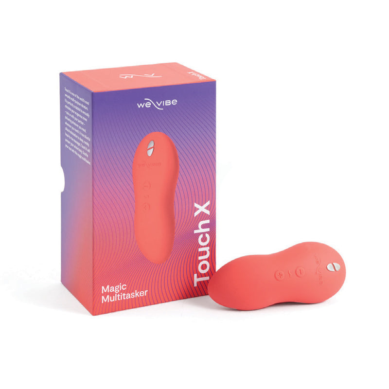 We-Vibe Touch X Rechargeable Silicone Lay-On Vibrator & Massager Crave Coral - Fantasies Boutique