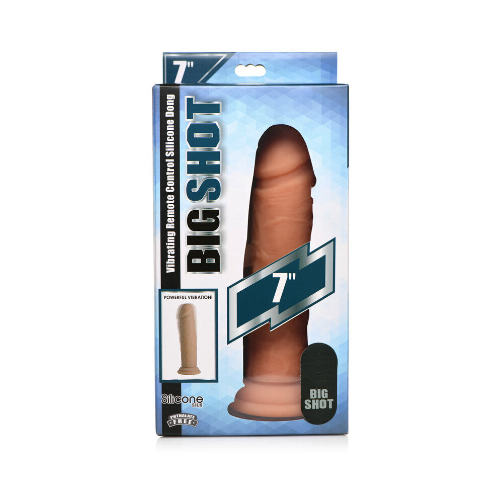 Curve Toys Big Shot 7 in. Vibrating Silicone Dildo with Suction Cup Light - Fantasies Boutique