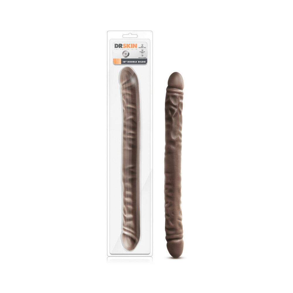 Blush Dr. Skin 18 in. Double Dildo Brown - Fantasies Boutique