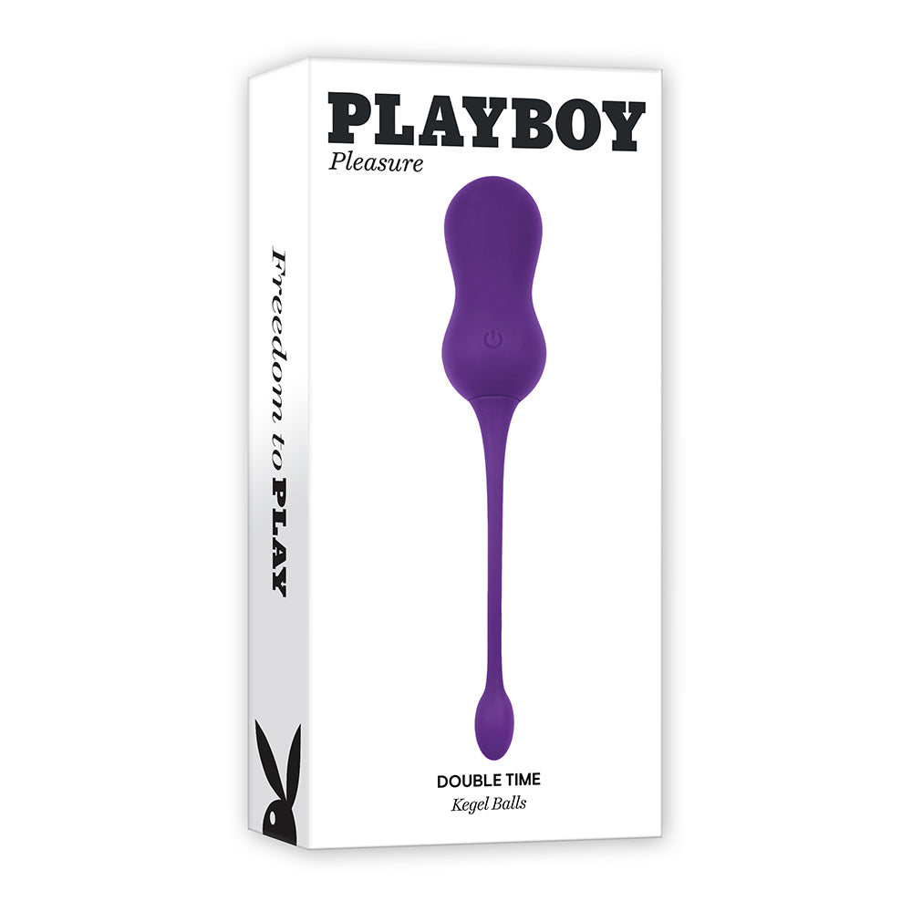 Playboy Double Time Rechargeable Remote Controlled Vibrating Silicone Dual Kegel Balls Acai - Fantasies Boutique