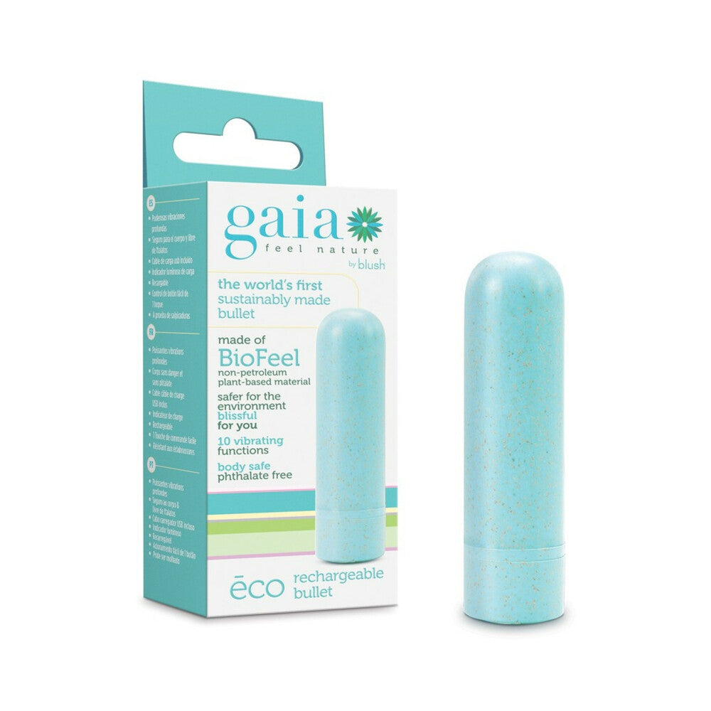 Blush Gaia Eco Rechargeable Bullet Vibrator Aqua - Fantasies Boutique