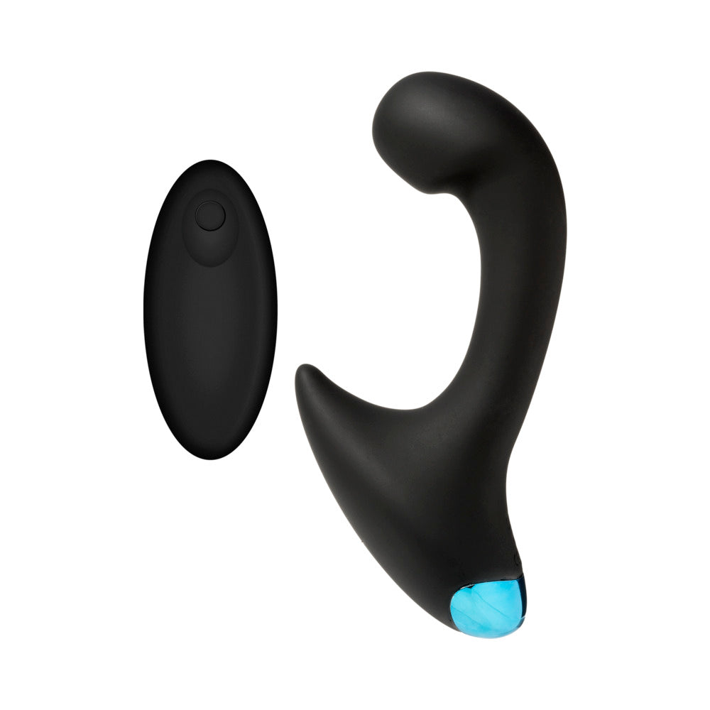 OptiMALE Vibrating P-Massager with Wireless Remote Black - Fantasies Boutique