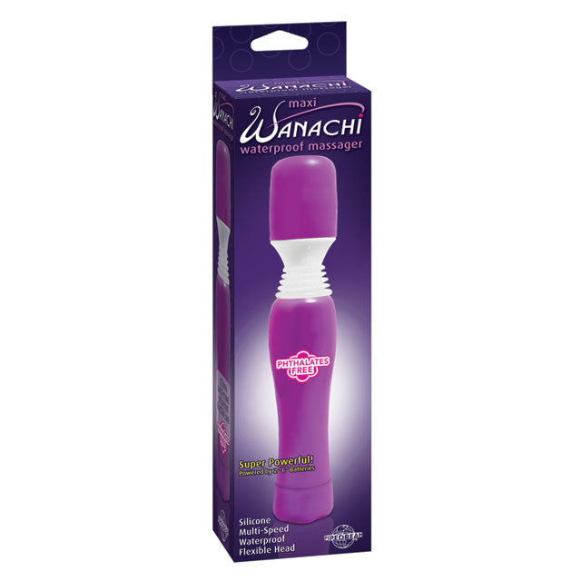 Maxi Wanachi Waterproof Massager Flexible Silicone Wand Vibrator Purple - Fantasies Boutique