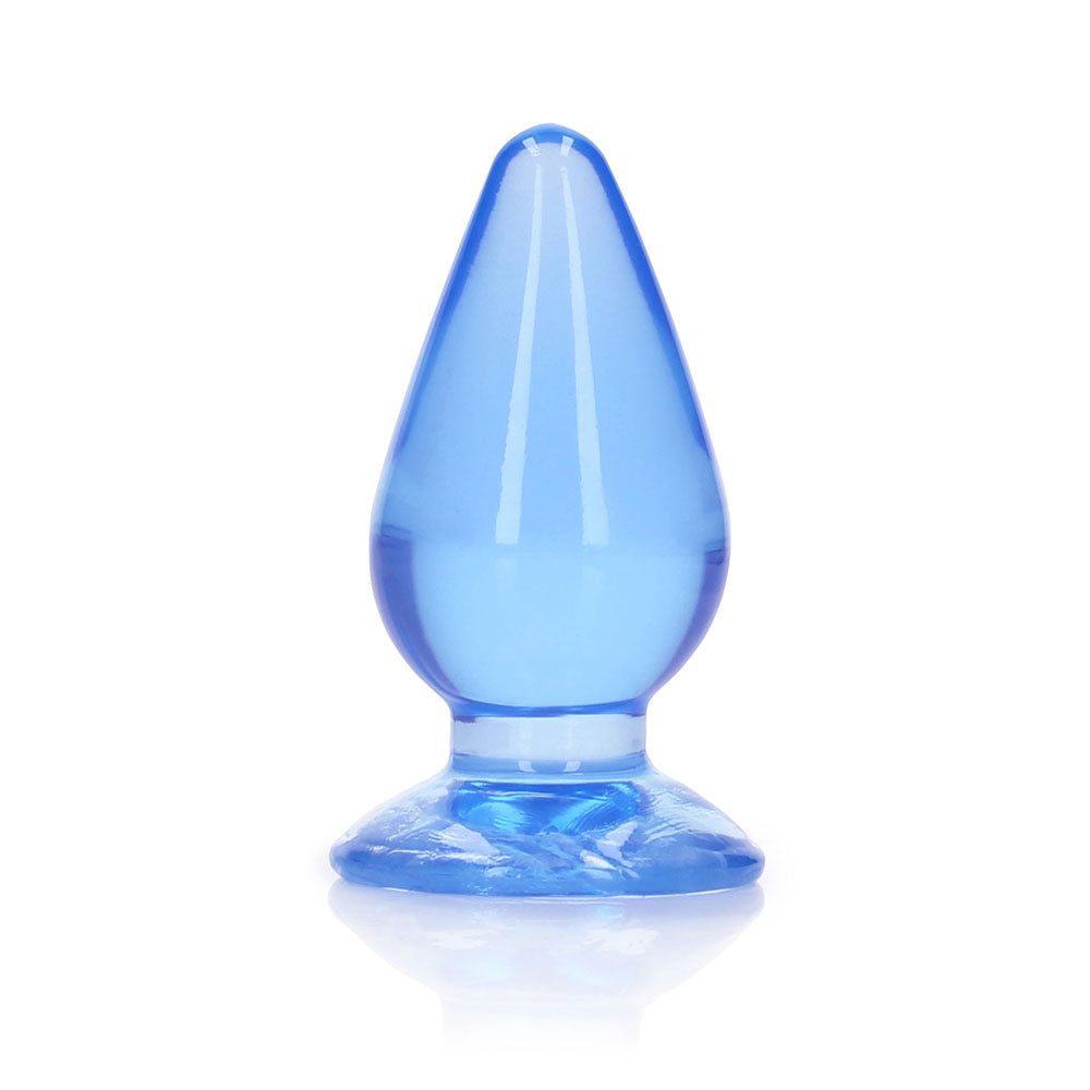 RealRock Crystal Clear 3.5 in. Anal Plug Blue - Fantasies Boutique