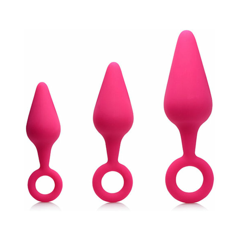 Gossip Rump Ringers 3-Piece Silicone Anal Plug Training Set Magenta - Fantasies Boutique